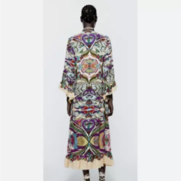Zara Printed Boho Dress L - Picture 2 of 12